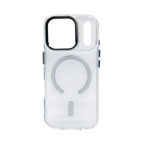 Capa Magnética Transparente em Acrílico Premium para Apple iPhone 17 Pro/iPhone 18 Pro Branco